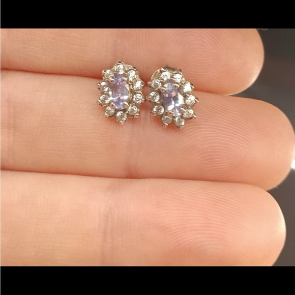 Aqua Marine 10k Earrings - Picture 3 of 4